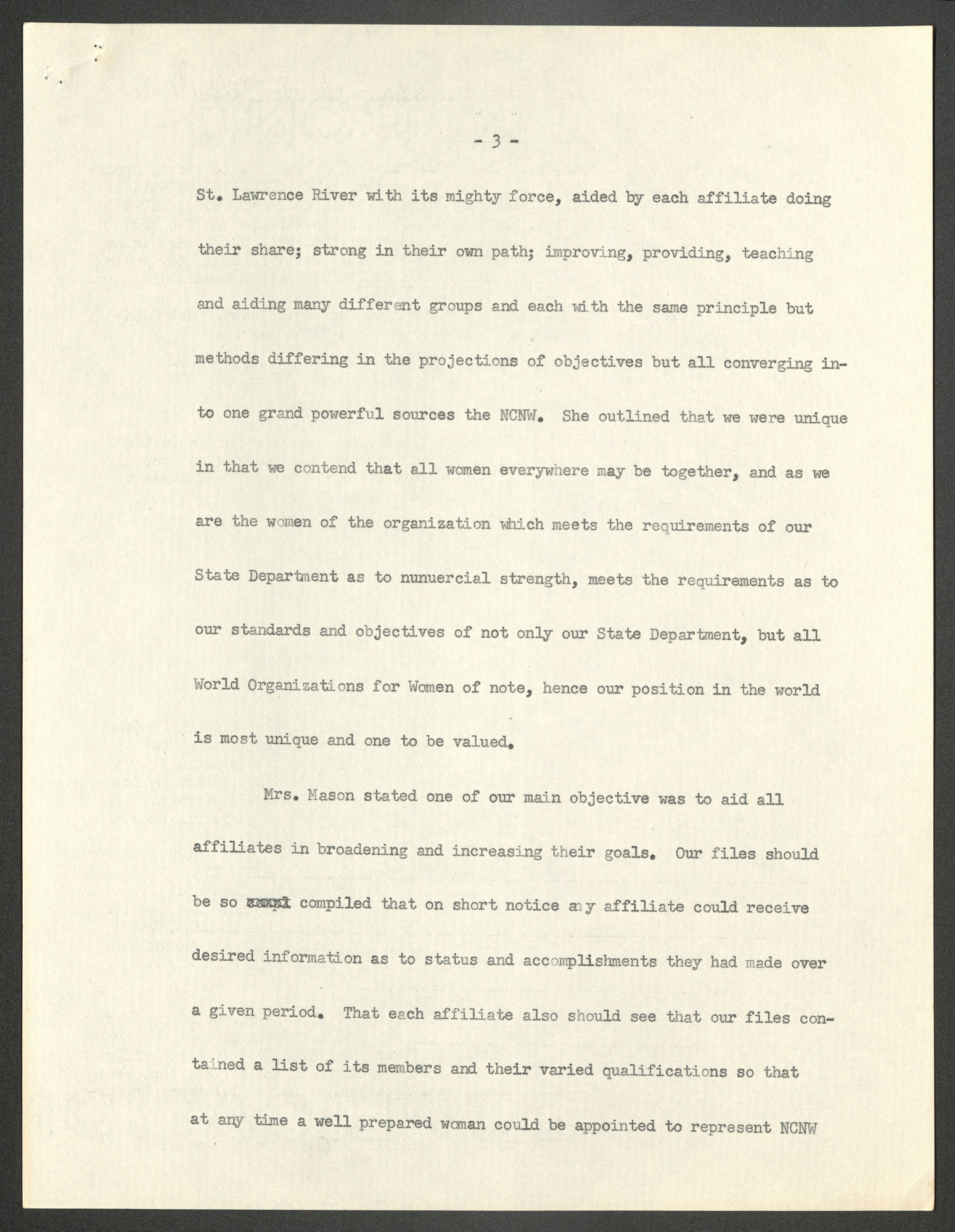 NCNW meeting minutes, 1952