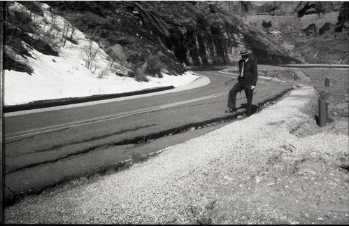 BW photos of rock slides in Kolob Canyons - 2x2.