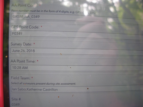 GRSM Accuracy Assessment. Plot Code: GRSM_AA_0349_1