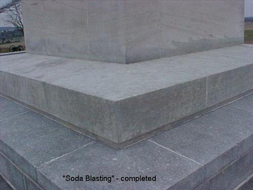 Cleaning the Peace Memorial at Gettysburg National Mililary Park in March 2007