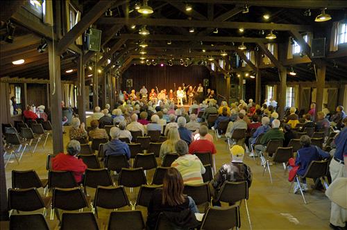 Audience and instruments at the Peninsula Jazz Festival in Cuyahoga Valley National Park