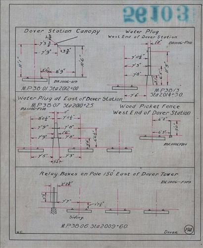 56103.LB--clearance sketches--Structures less than 8 feet from center line of track or less than 22 feet above top of rail [Group 05]
