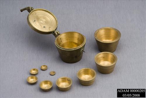 Nesting Set of Brass Weights from the Adams National Historical Park Collection