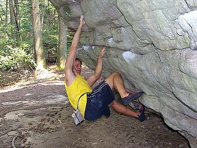 Boulder climbing in its initial stages