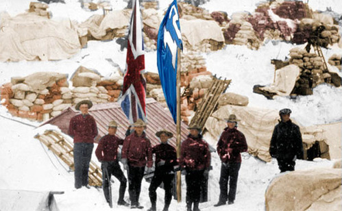 Chilkoot summit flags