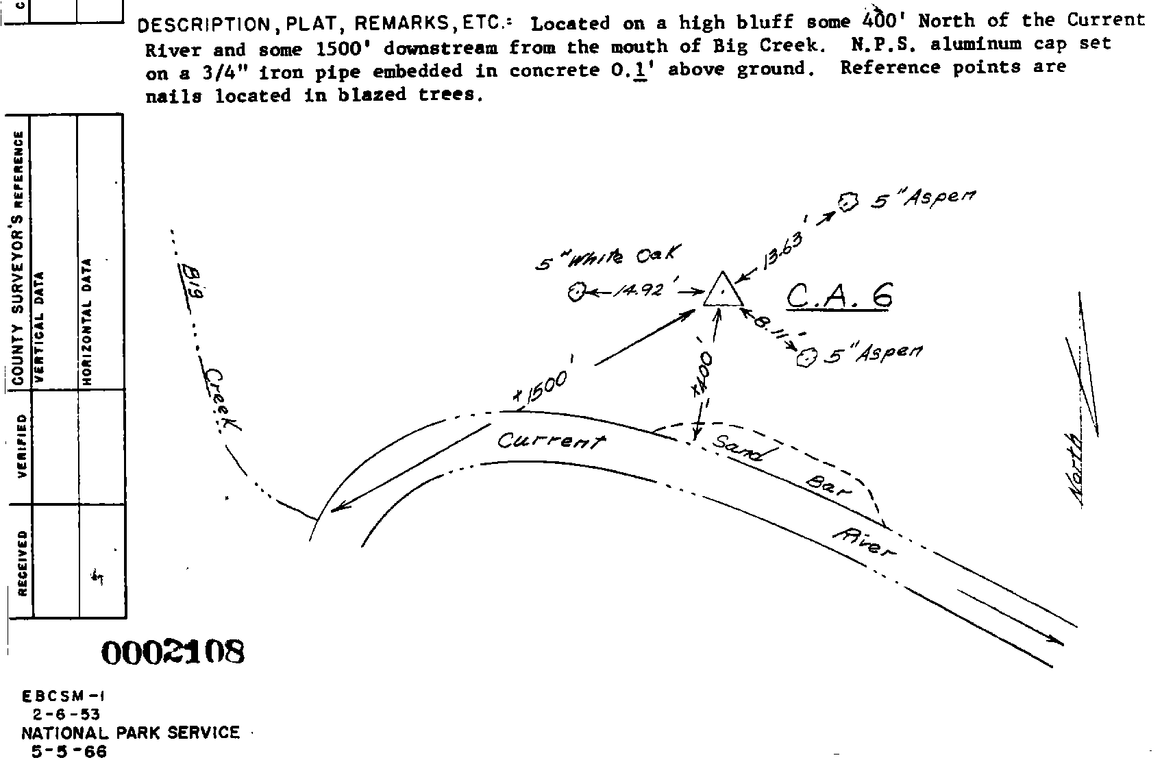 00002108 Survey Monumentation Sketch