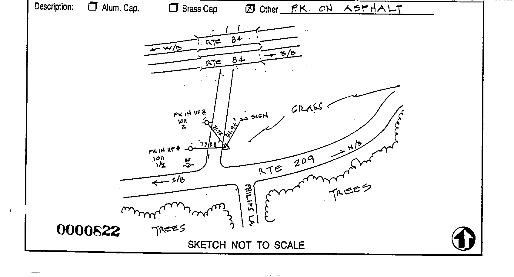 00000822 Survey Monumentation Sketch
