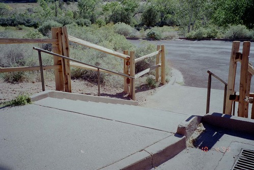 Staircase during the construction of headquarters addition.