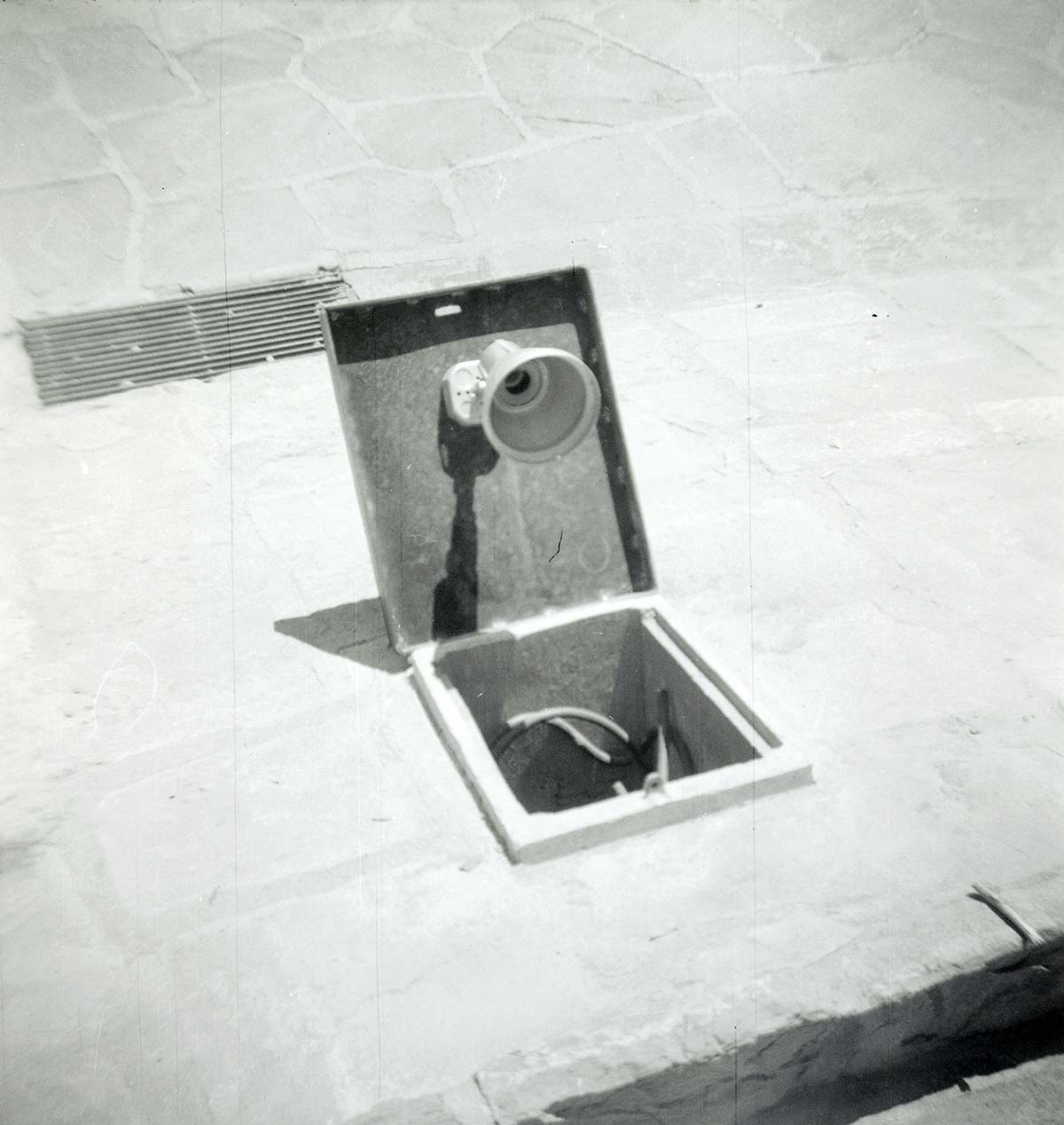 Close up image of the lighting of the South Campground amphitheater.