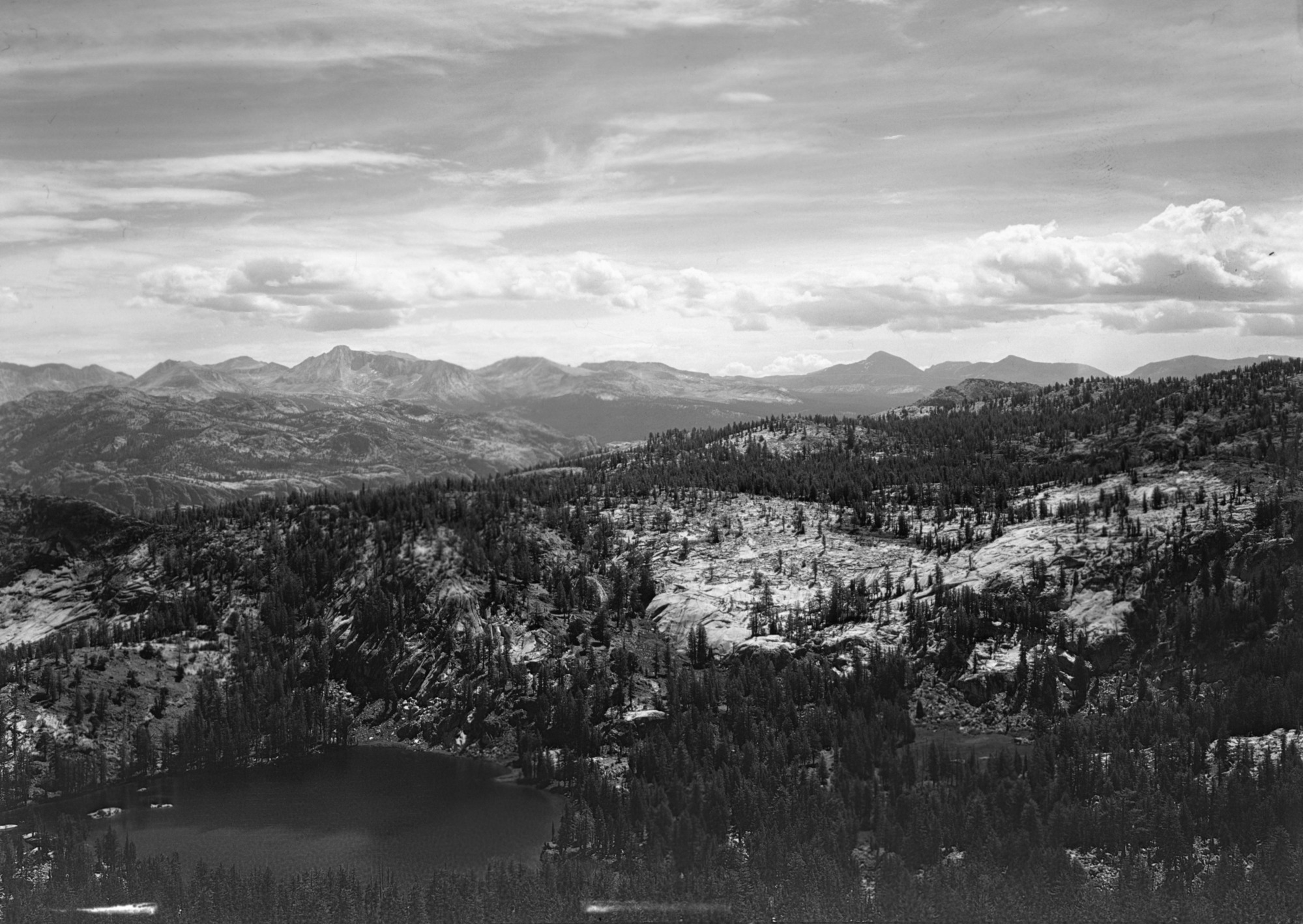 One of ten lakes in foreground.