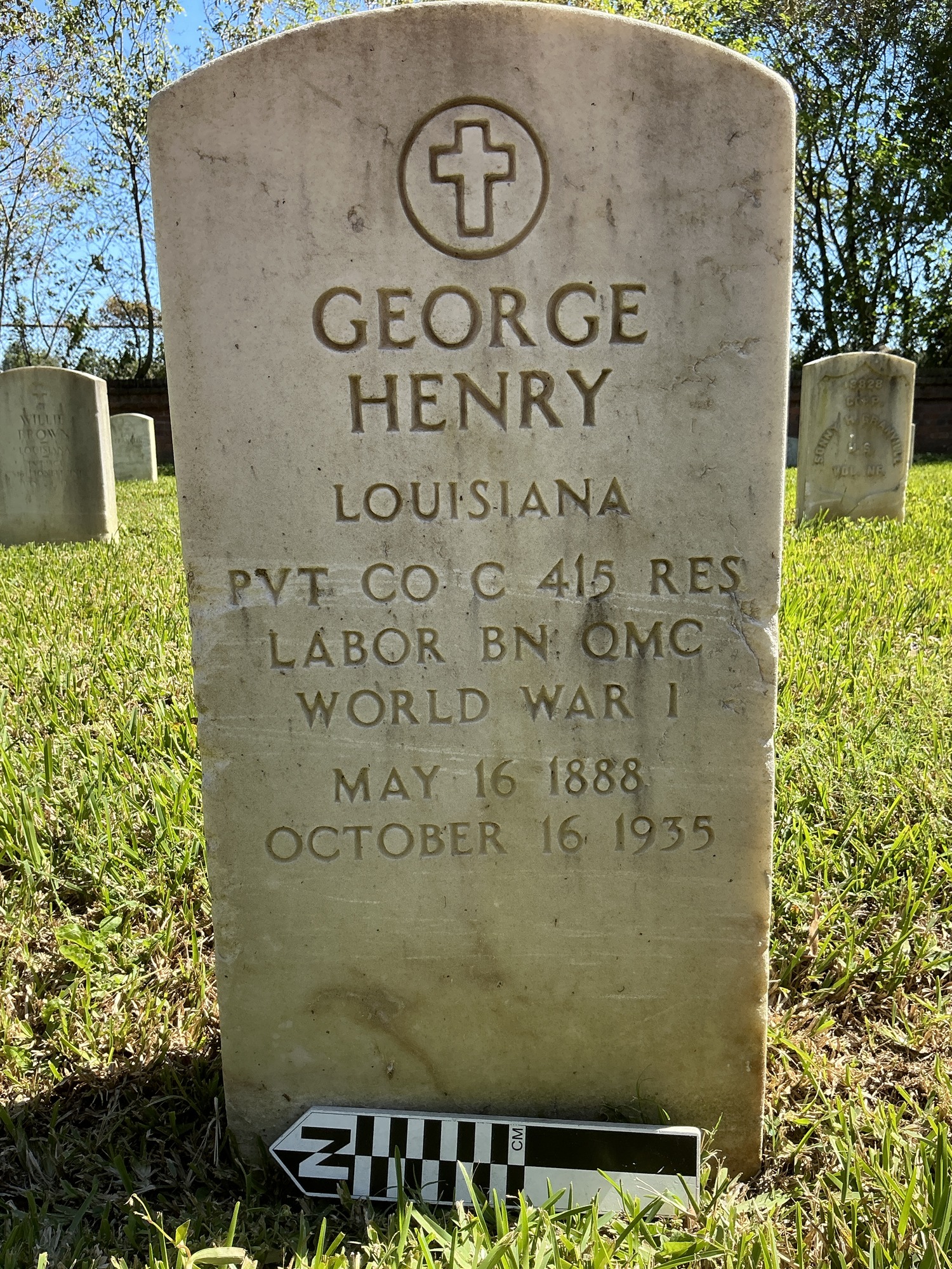Extra image of upright marble headstone with flat face.