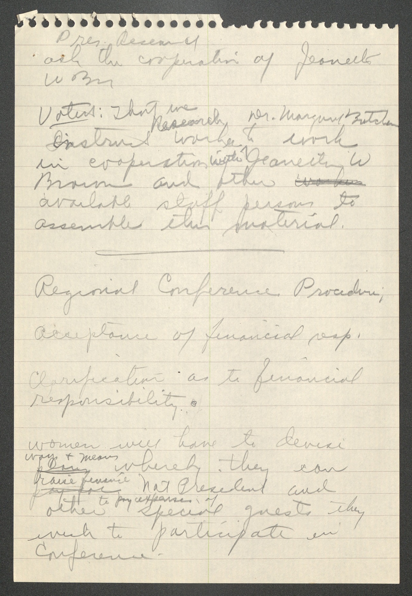NCNW, meeting minutes, 1952