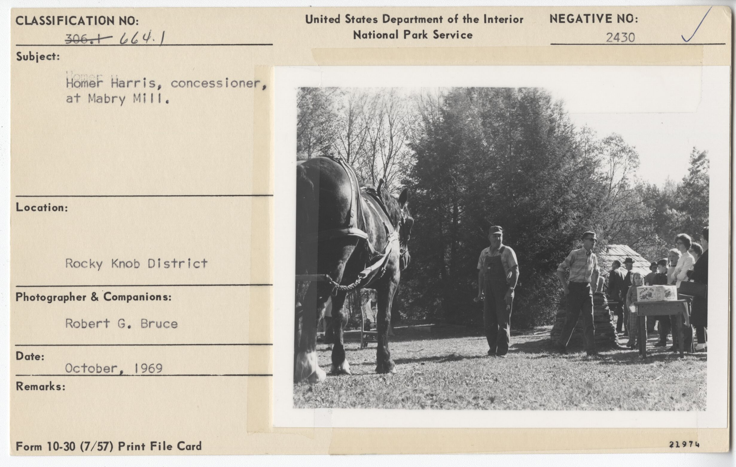 Homer Harris, concessioner at Mabry Mill