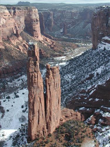 Exotic Species Removal Planning at Canyon de Chelly National Monument, Chinle, AZ - View at Spider Rock Overlook