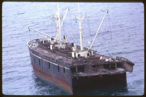 Sample images of the wreck of Dominator (built 1944; cargo vessel, Libery ship) off of Rocky Point, Palos Verdes, California