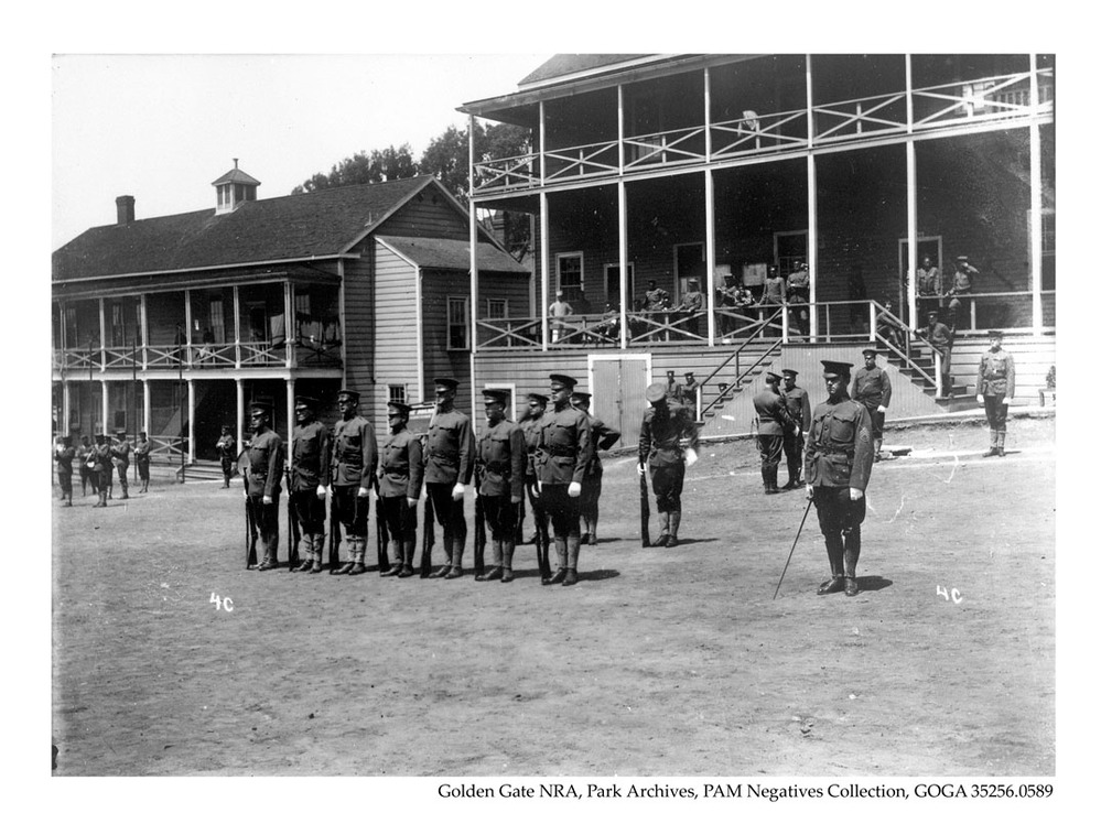 Soldiers at Attention at Camp Reynolds
