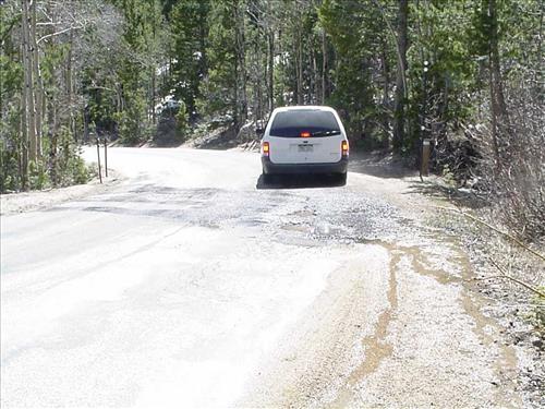 Condition of Bear Lake Road in Rocky Mountain National Park, summer 2008.