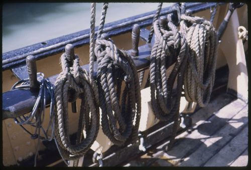 Exterior details of the Eppleton Hall (built 1914; tugboat) upon her arrival in San Francisco from Newcastle, England.