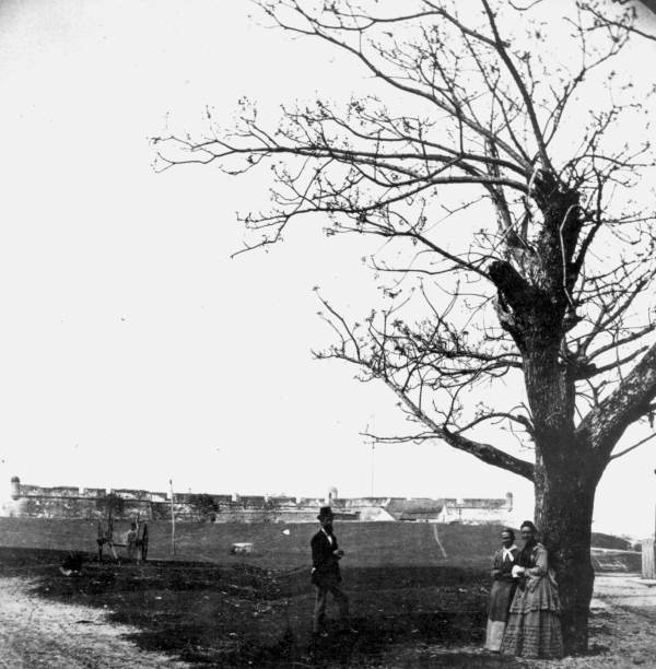 C. 1880's view looking North up the Glacis at the Castillo walls.