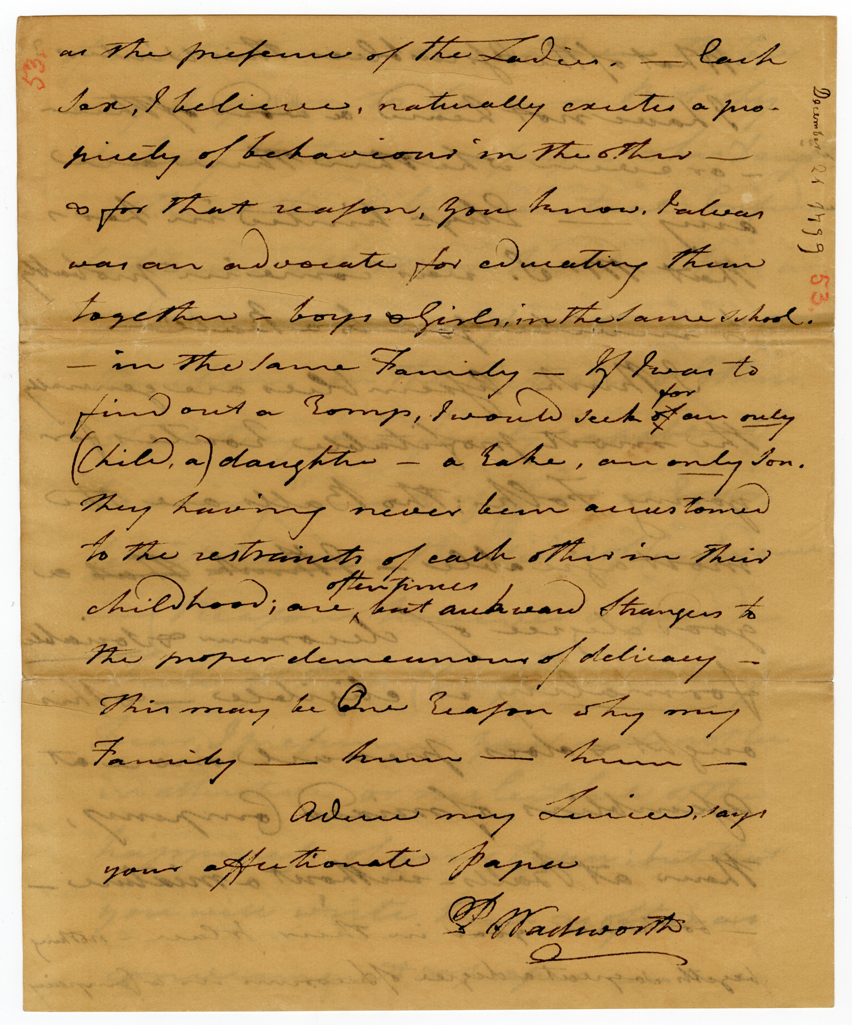Manuscript letter