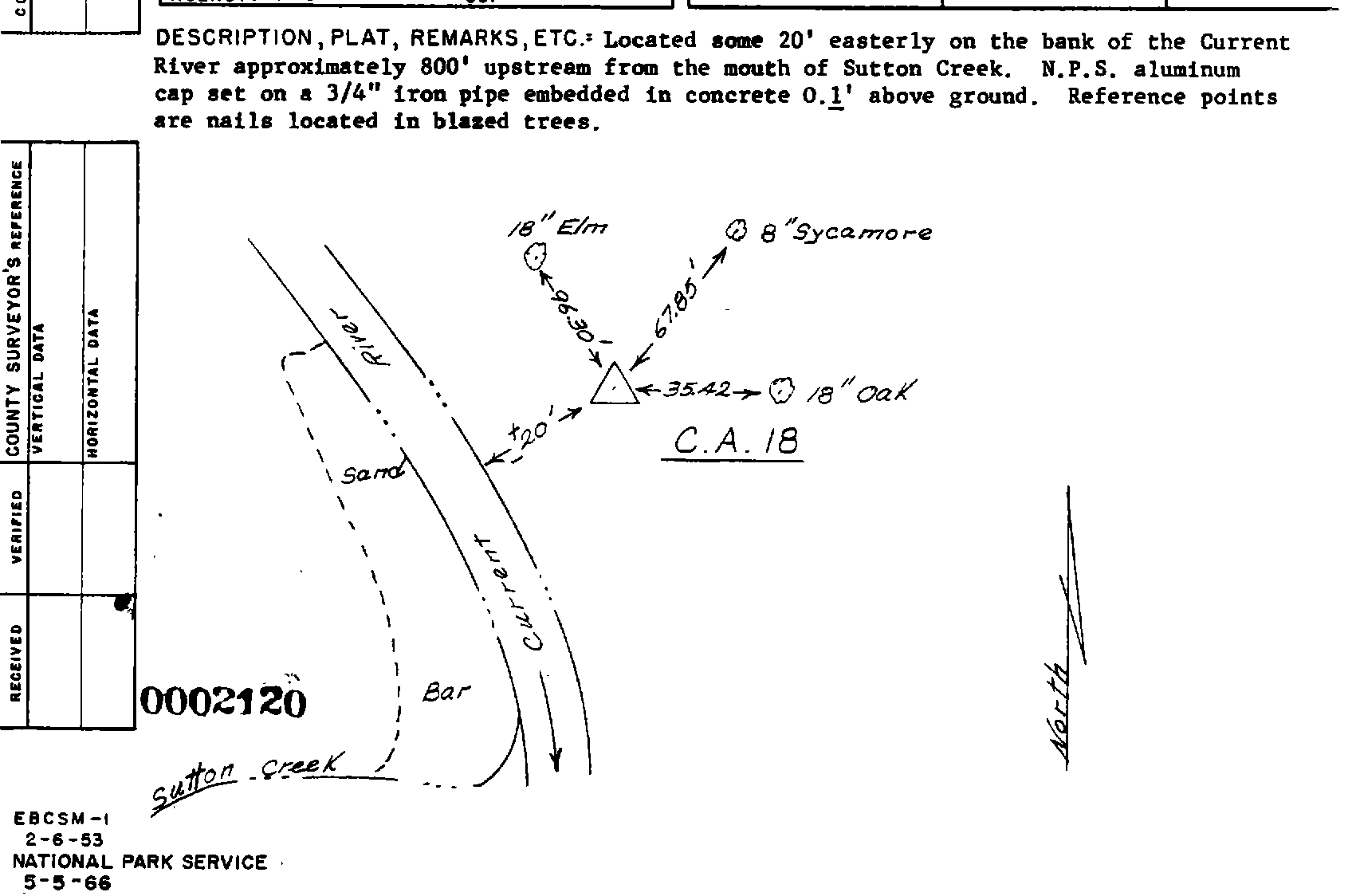 00002120 Survey Monumentation Sketch