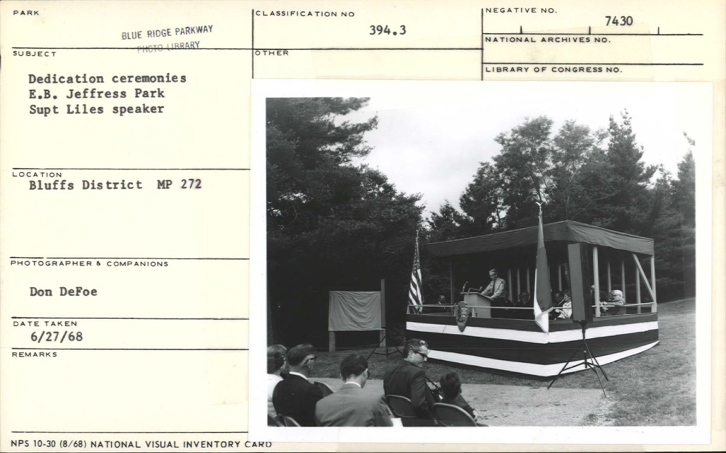 Dedication ceremony of E.B. Jeffress Park with speaker Superintendent Liles