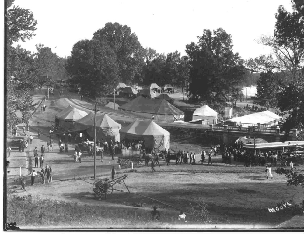 Water wagons at the 1917 Civil War veterans peace reunion, Vicksburg National Military Park