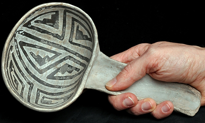 Puerco Pueblo Black-on-White Ladle, Museum Collection, Petrified Forest National Park