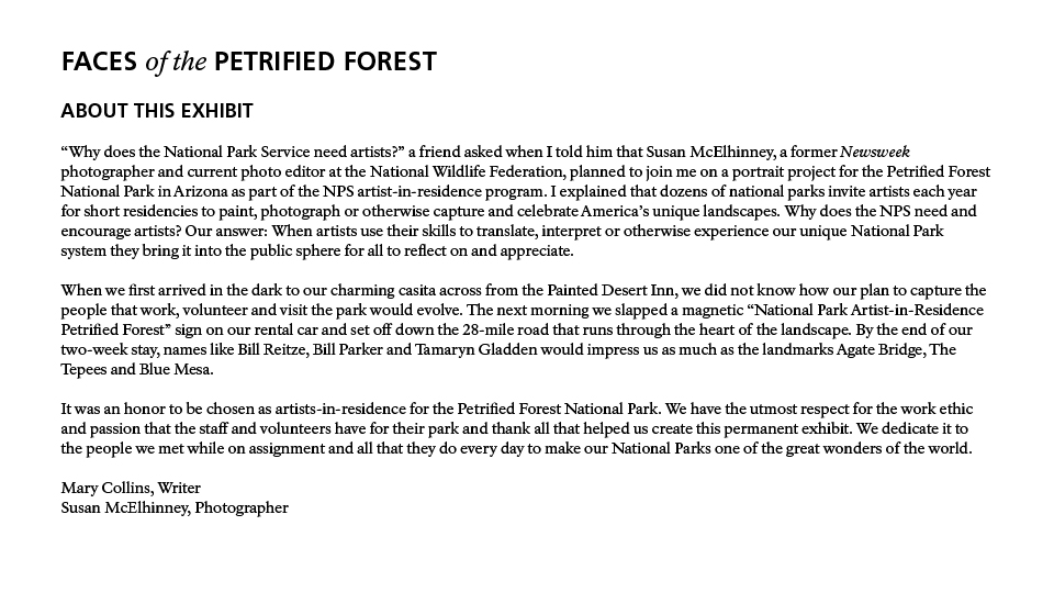 Faces of the Petrified Forest: About this Exhibit