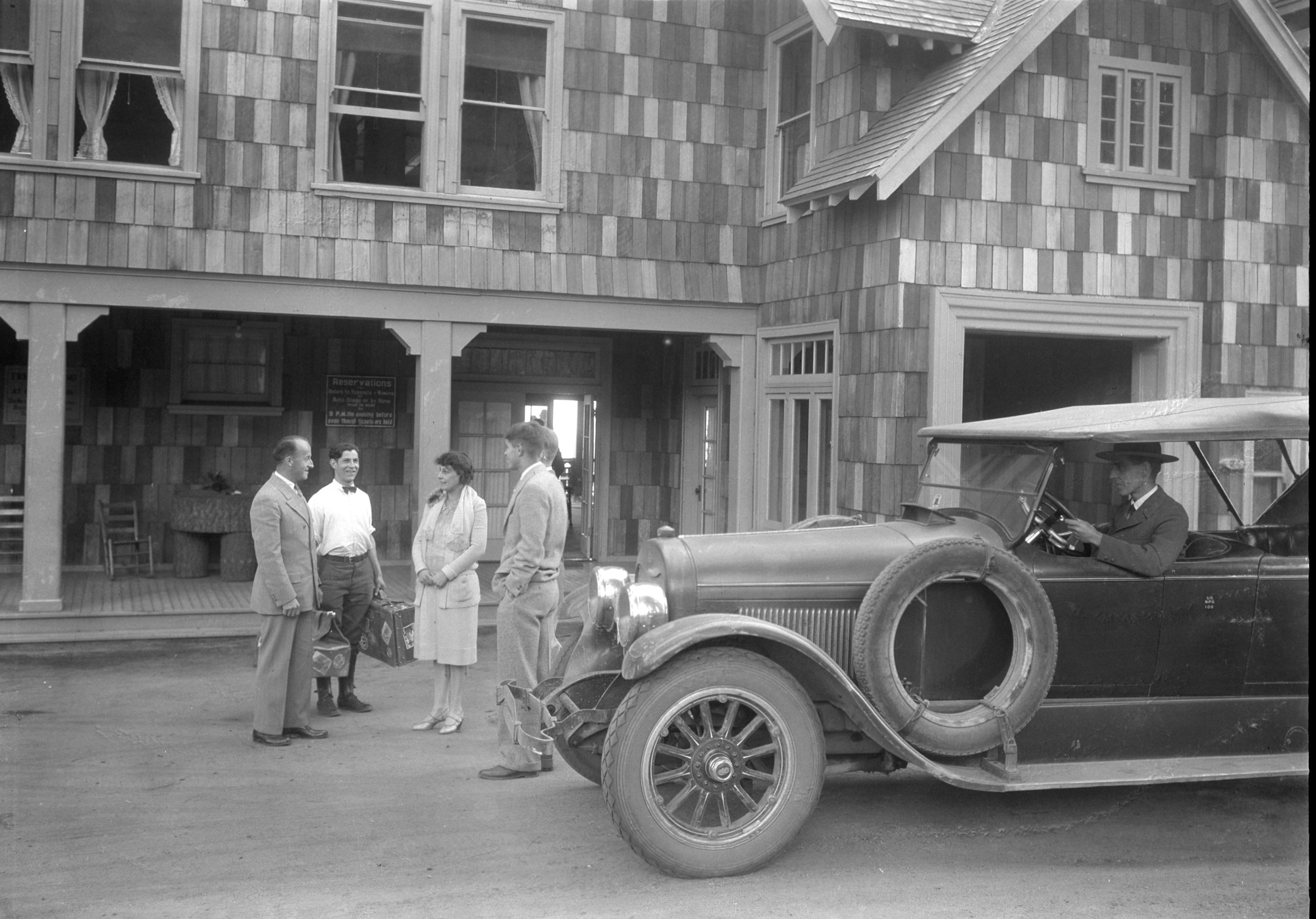 Arriving at Glacier Point Hotel.