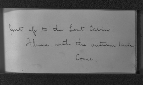 Autograph of Cosie Hutchings in the autograph book of Nellie & Dorothy Atkinson. Copied October 1980 by Michael Dixon.