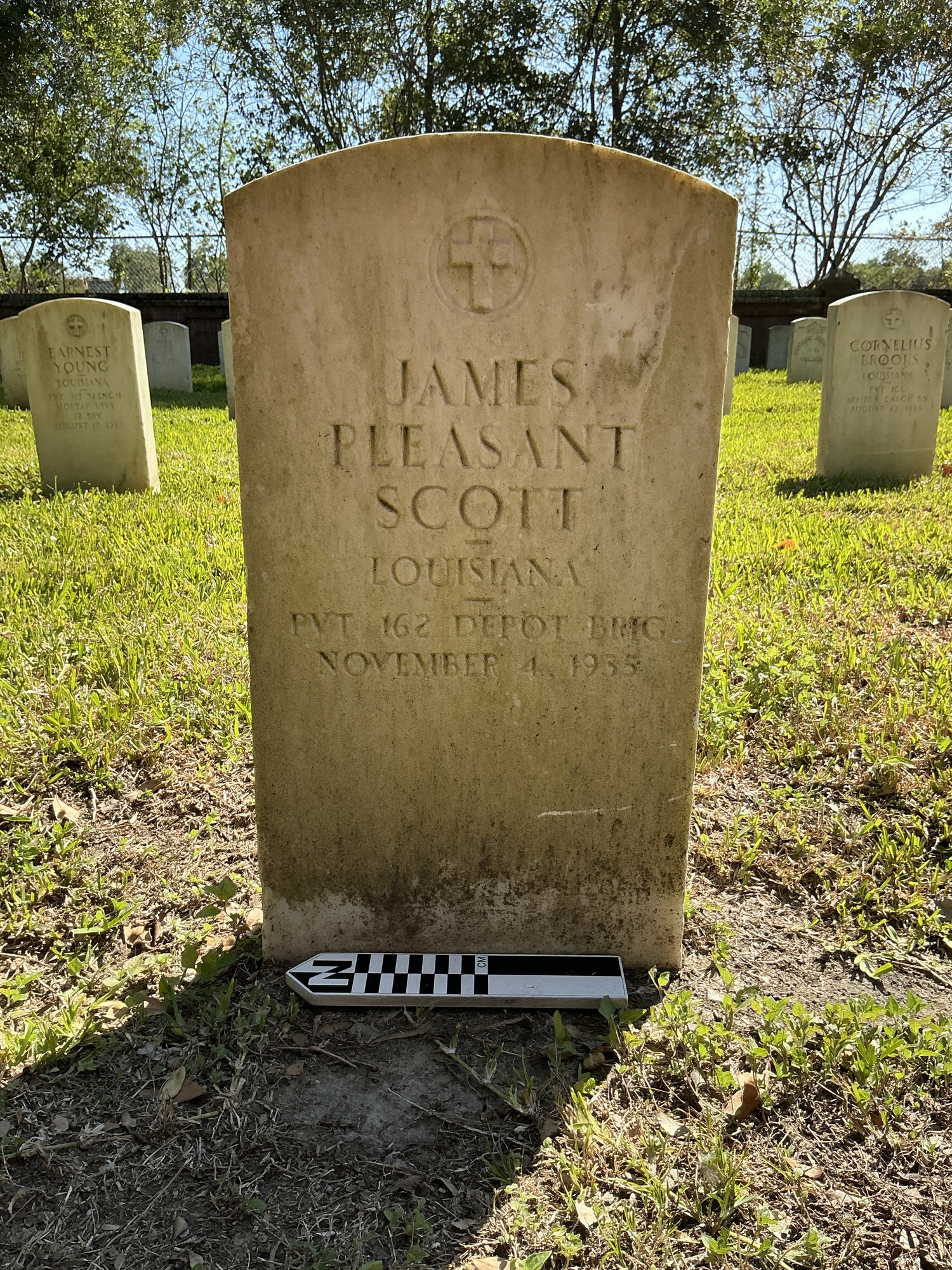 Extra image of upright marble headstone with flat face.
