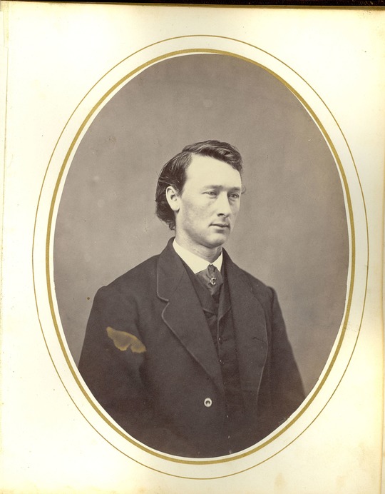 Portrait of Thomas Ward Custer a Civilian Suite and 'C' Tie Tack