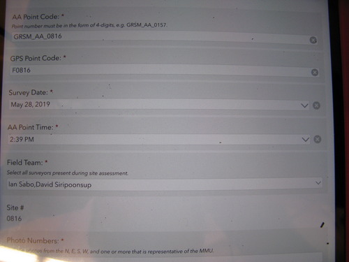 GRSM Accuracy Assessment. Plot Code: GRSM_AA_0816_7