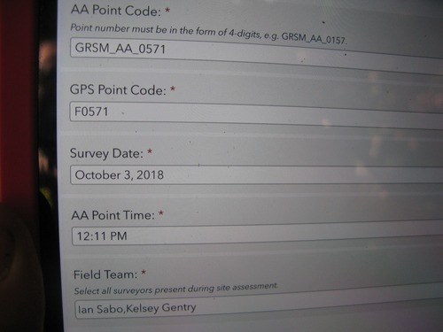 GRSM Accuracy Assessment. Plot Code: GRSM_AA_0571_1