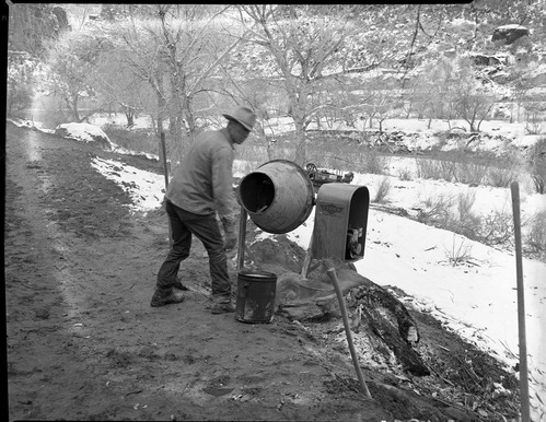Trail repair on the stone work on West Rim Trail about a half mile from start of trail along Virgin River.