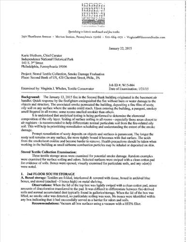 2nd Bank Museum Collections Recovery -- Conservators' assessments