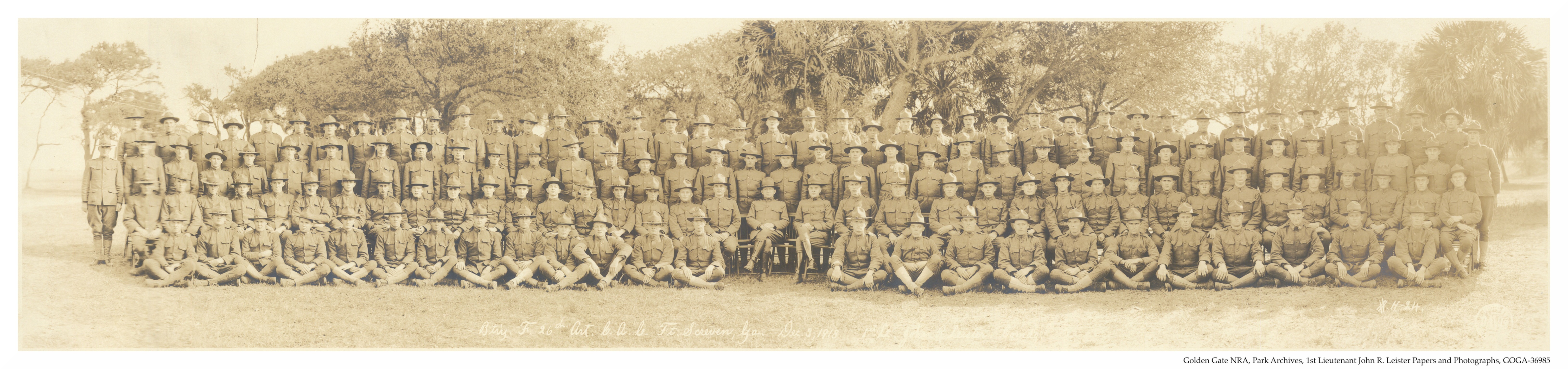 Battery "F" of the 26th Artillery at Fort Screven Georgia in 1918 