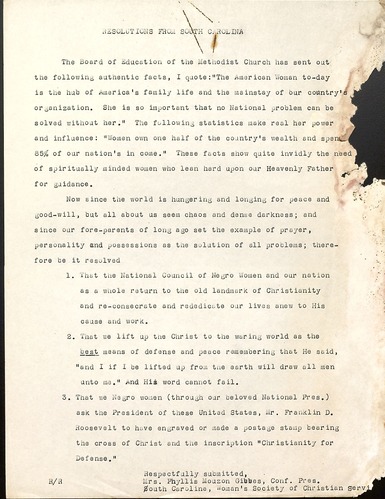 National Council of Negro Women Meeting Minutes