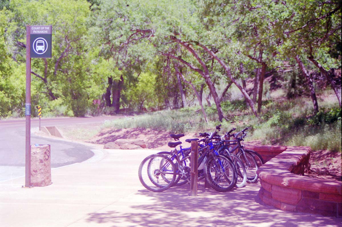 Color Photos of the official launch of the Zion shuttle system- same day as the new visitor center opening.