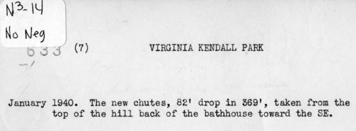 Virginia Kendall State Park Historic District, historic photos of toboggan run at Kendall Lake