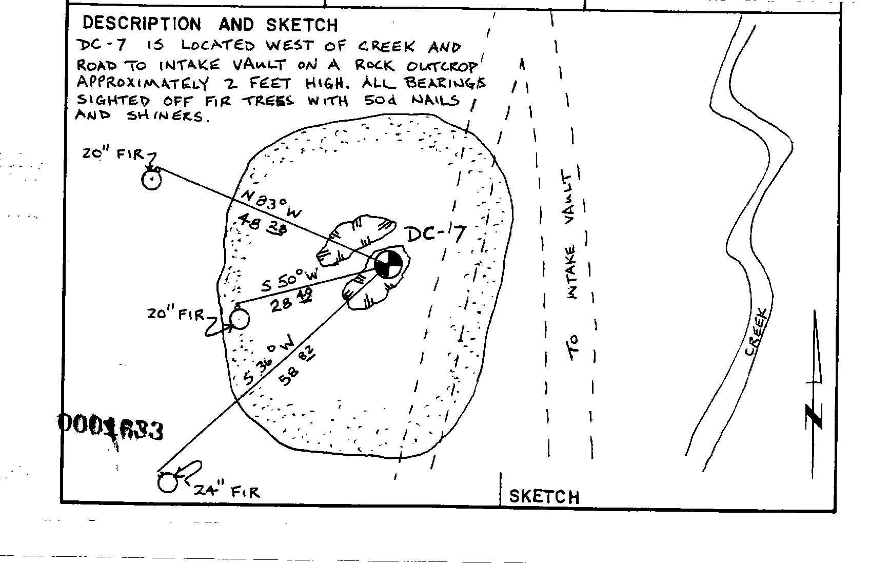 00001633 Survey Monumentation Sketch