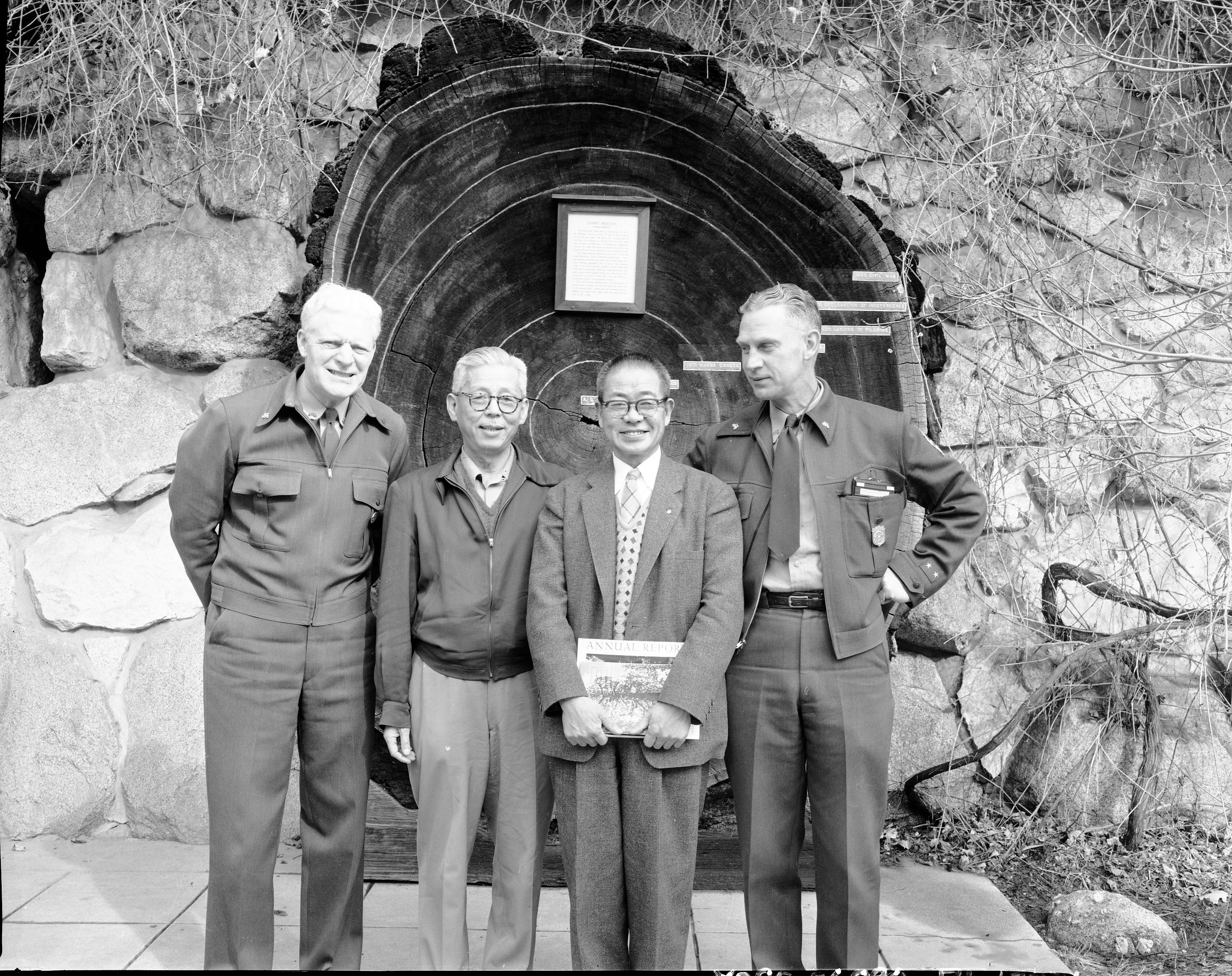Supt. Preston, Interpreter Nagayama and Mr. Jiro Noguchi of Japan.