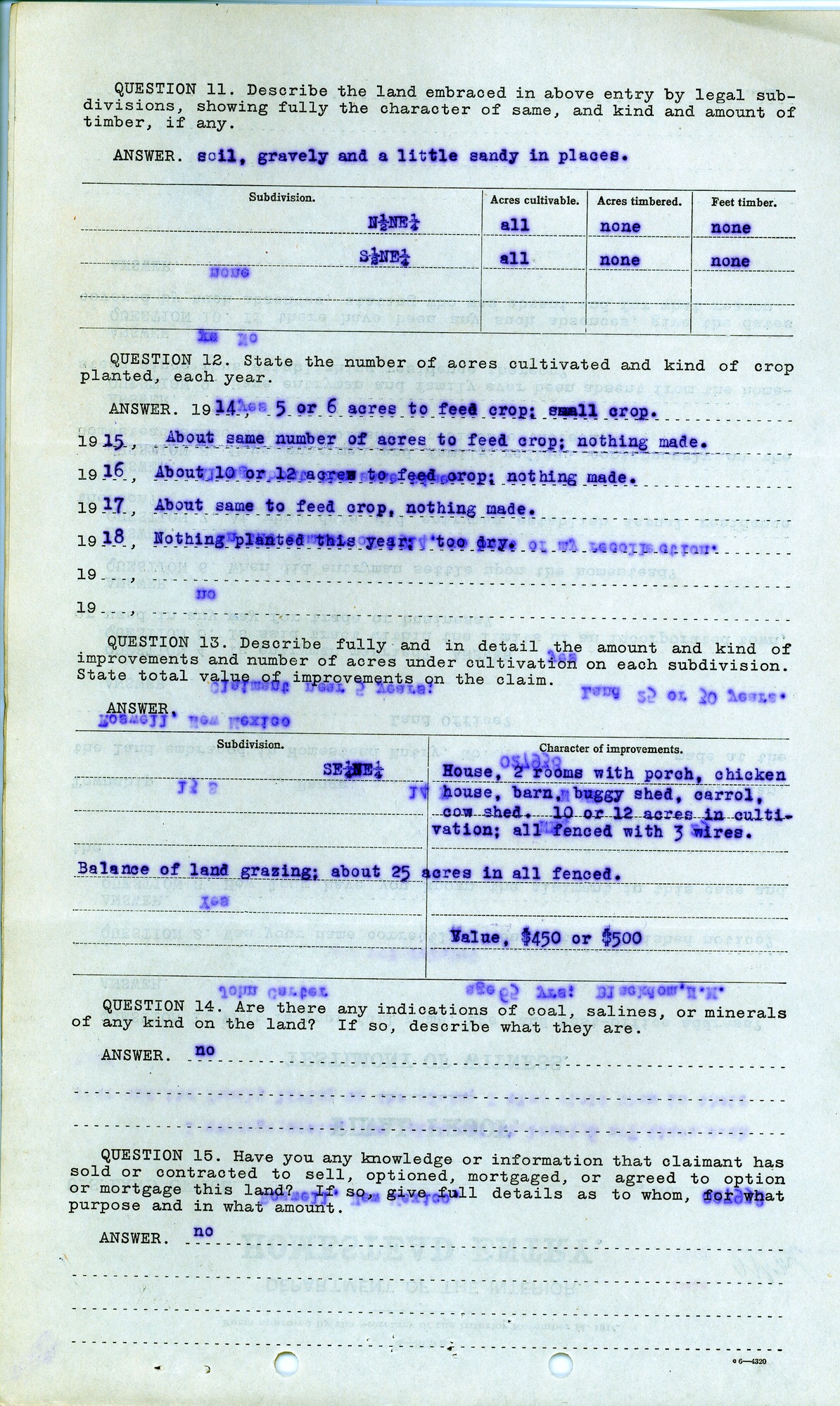 Scanned image of form. See description for text.