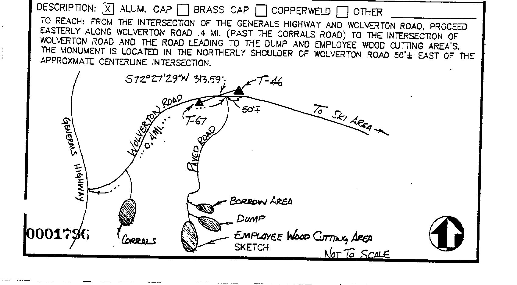 00001796 Survey Monumentation Sketch