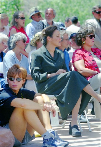 Color Photos of the opening celebration for the new visitor center - Same day as the official shuttle launch.