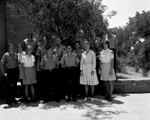 Interpretation division staff 1971, left to right, on wall: Foster, Lundstrom, Sweet, Sandberg
