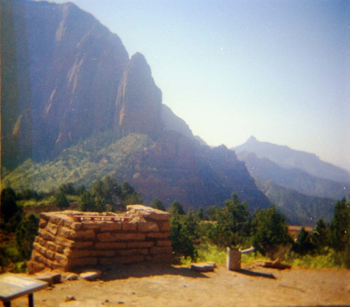 Color photos of trailside exhibits.