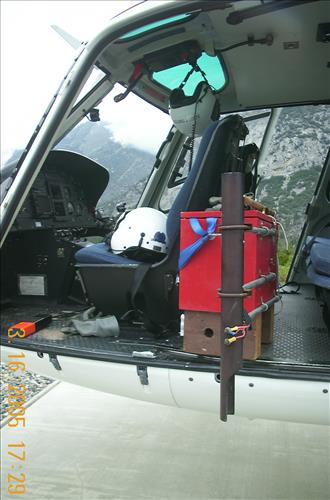 Aerial fusee ignition device used to ignite Lewis Creek prescribed burn, Sequoia and Kings Canyon National Parks, March 2005
