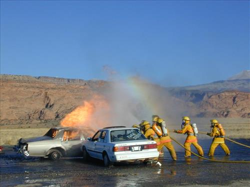 Vehicle fire training at Mesa Verde National Park, 2001